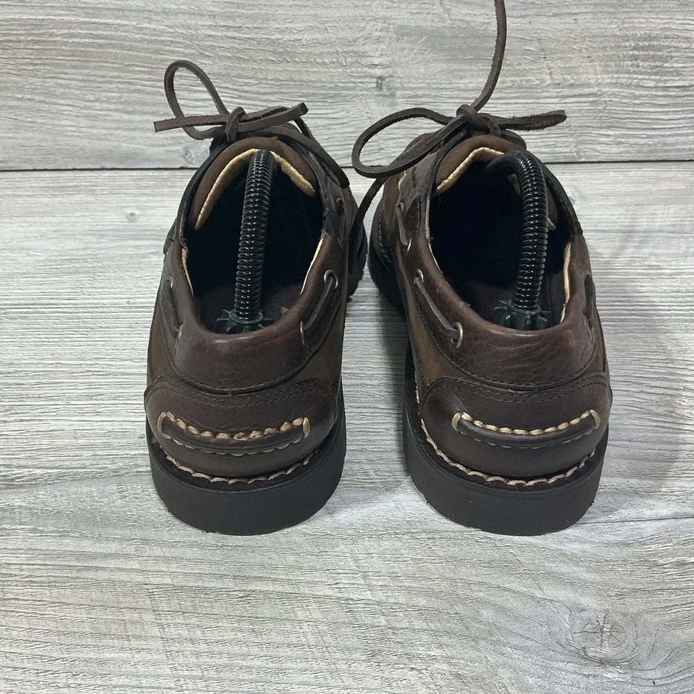 LL BEAN ALLAGASH Hand Sewn Bison Leather Loafer 301172 Men's Size 8 EE Wide NEW